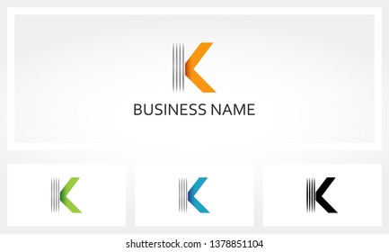 Letter K Line Stripe Logo