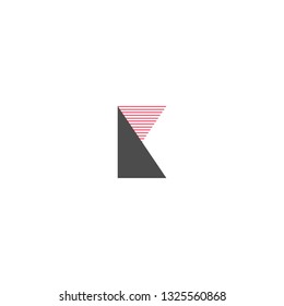 LETTER K WITH LINES AND TRIANGLE LOGO ICON SIMPLET MINIMALIST TEMPLATE DESIGN MODERN VECTOR FOR YOUR BUSINESS