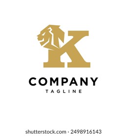 Letter K Lion Head Logo Icon Vector