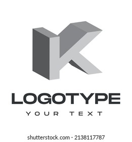 Logotipo de letra K, logotipo 3D, letras 3D, logotipo inicial, monograma, logotipo para empresas