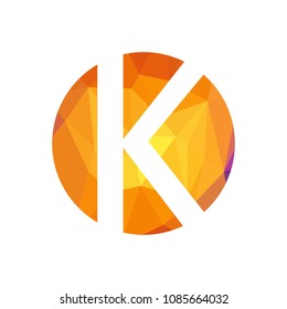 Letter K logo. Abstract graphic icon, logo design template, symbol for company. low poly style.