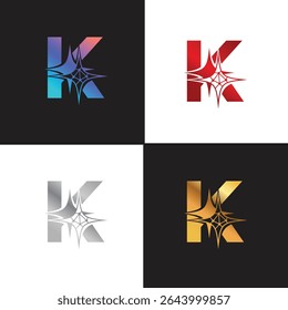 Letter K logo, K logo, AI logo set, modern and minimal design, tech-inspired, colorful icons and symbols, suitable for artificial intelligence, innovation, branding, startups, and digital identity.