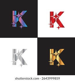 Letter K logo, K logo, AI logo set, modern and minimal design, tech-inspired, colorful icons and symbols, suitable for artificial intelligence, innovation, branding, startups, and digital identity.