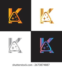Letra K logotipo, K logotipo, conjunto de logotipo AI, design moderno e mínimo, inspirado na tecnologia, ícones e símbolos coloridos, adequado para inteligência artificial, inovação, marca, start-ups e identidade digital.