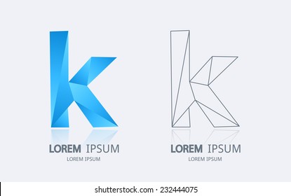 Letter K logo. Alphabet logotype vector design.