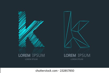 Letter K logo. Alphabet logotype vector design.