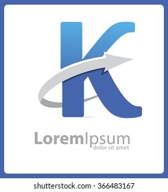 Letter K Logo with arrow,Vector design