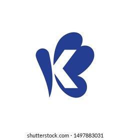 the letter K logo with a butterfly shape