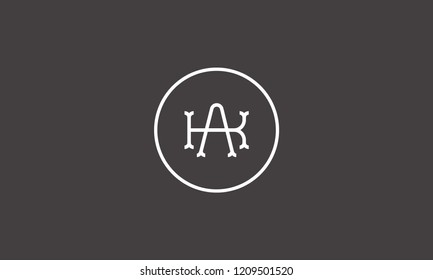 LETTER K AND A LOGO WITH CIRCLE FRAME FOR LOGO DESIGN OR ILLUSTRATION USE