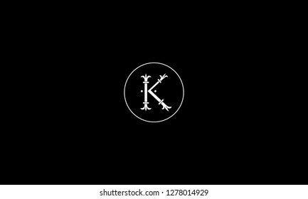 LETTER K LOGO WITH CIRCLE FRAME FOR LOGO DESIGN OR ILLUSTRATION USE