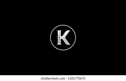 LETTER K LOGO WITH CIRCLE FRAME FOR LOGO DESIGN OR ILLUSTRATION USE