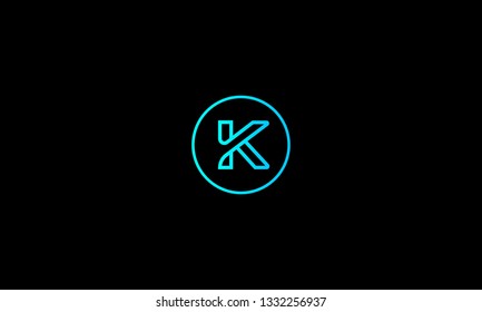 LETTER K LOGO WITH CIRCLE FRAME FOR LOGO DESIGN OR ILLUSTRATION USE