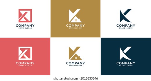 Letter-K-Logo-Kollektion mit kreativem, einzigartigem Konzept Premium Vector