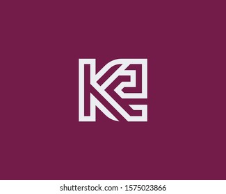 The letter K logo combined with the letter E with aesthetic and elegant lines. editable and easy to custom