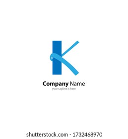 letter k logo concept with white background