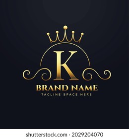 letter K logo concept for your royal brand