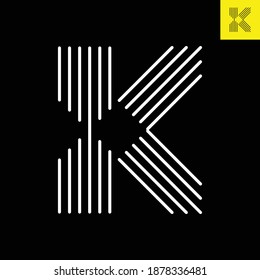 Letter K logo design in abstract line art style. Monogram vector logo in Eps 8.