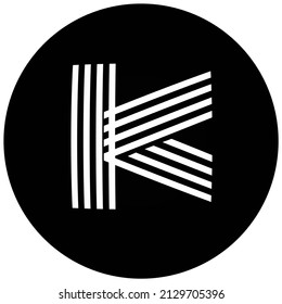 Letter k logo design in black and white 