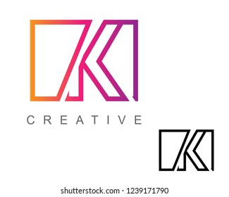 Letter K Logo Design With Box