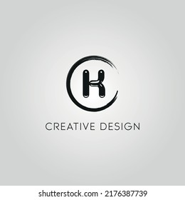 Letter K Logo Design. K Logo With Circle Shape.