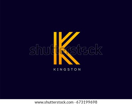 Letter K logo design concept. Minimal Line K monogram. Creative Graphic Alphabet Symbol for Corporate Business Identity. Creative Vector element