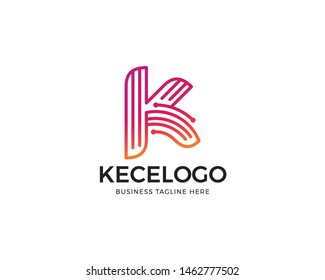 Letter K logo design. Creative letter K symbol. Technology and digital abstract logo design. Line, Connect, Connection logo template