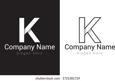 Letter K Logo Design. Creative letter K vector icon with business card template.