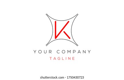 Diseño de logotipo de carta K, icono creativo moderno K