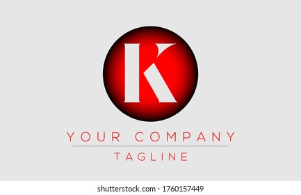 Diseño de logotipo de carta K, icono creativo moderno K