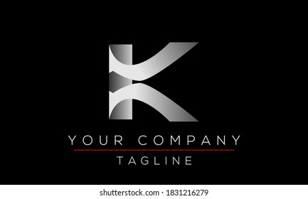 Diseño de logotipo de carta K, icono creativo moderno K