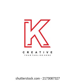 
Letter K logo design with elegant and luxurious style. Red line shape. suitable for Business Logo, Technology, company, etc. Logo Template Elements. initial letter K logo. K design