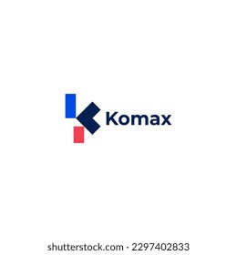 letter K logo design features a minimalist square shape in a bold, modern style. The letter is designed with clean, sharp lines to convey strength and confidence