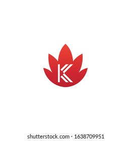 Letter K logo. K logo design. K logo with fire background