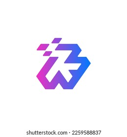 Letter K logo design, initial K digital logo