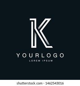 Letter K Logo Design in Labyrinth form Vector Template