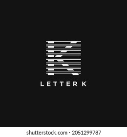 Letter K logo design. Linear creative minimal monochrome monogram symbol. Universal elegant vector sign design. Premium business logotype. Graphic alphabet symbol for corporate business identity