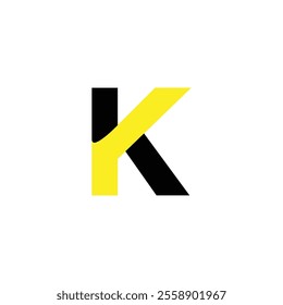 Letter K logo design in a moden geometric style with cut out slash and lines. Vector