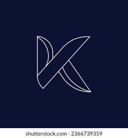 Letter K logo design in a modern geometric style