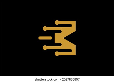 Letter K logo design. Monogram K letter abstract symbol. K type vector sign with fast icon.