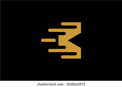 Letter K logo design. Monogram K letter abstract symbol. K type vector sign with fast icon.