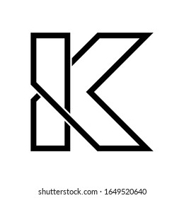 Letter K Logo Design Monoline. Ein einfaches, modernes K-Brief-Logo. Kann für Logos von Personen, Produkten oder Unternehmen verwendet werden.