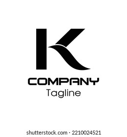 El diseño del logotipo de la letra k está envasado de forma que dé lugar a un diseño muy moderno adecuado para cualquier empresa