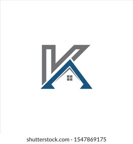Letter K logo design real estate.
