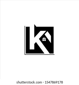 Letter K logo design real estate.