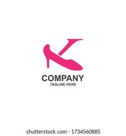 letter k logo design with shoes