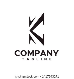 Letter K logo design simple style