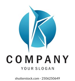 El diseño del logotipo de la letra K es simple, elegante, moderno, único y lujoso. Logo para tarjetas de visita, empresas, empresas, moda y marcas, oficinas