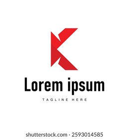 Letter k logo design simple minimalist concept alphabet letter identity product template illustration