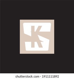 Letter K Logo Design With Square