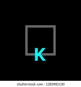 letter K logo design template. creative sign. Universal vector icon. square style - Vector